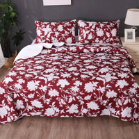 Thumbnail for Ramesses Spring Red 3 Pcs Bamboo Blend Ultrosonic Reversible Comforter Set Queen