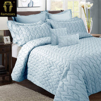 Thumbnail for Ramesses 9 Pieces Ultrasonic Comforter Set Queen Steel Blue