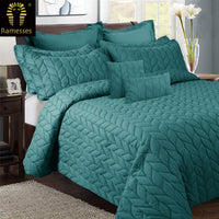 Thumbnail for Ramesses 9 Pieces Ultrasonic Comforter Set Queen Teal