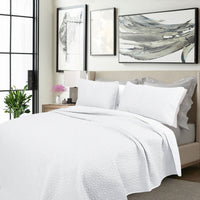 Thumbnail for Shangri La 2000TC White Cooling Embroidered 3 Pcs Comforter Set Queen