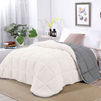 Thumbnail for Shangri La Sleet Sherpa Fleece Reversible 3 Pcs Comforter Set Double
