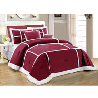 Thumbnail for Ramesses 7 Piece Soho Sherpa Comforter Set Burgundy Queen