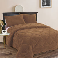 Thumbnail for Ramesses Teddy Fleece 3 Pcs Comforter Set Camel King