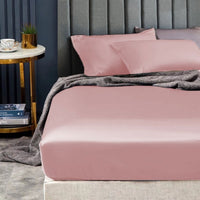 Thumbnail for Ramesses 1500TC Elite Egyptian Cotton Sateen Fitted Sheet Combo Set Rose Pink Queen