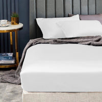 Thumbnail for Ramesses 1500TC Elite Egyptian Cotton Sateen Fitted Sheet Combo Set White King Single