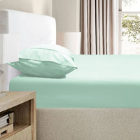 Thumbnail for Ramesses 2000TC Bamboo Embossed Fitted Sheet Combo Set Aqua Single