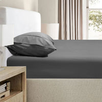 Thumbnail for Ramesses 2000TC Bamboo Embossed Fitted Sheet Combo Set Charcoal Queen