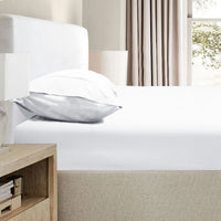 Thumbnail for Ramesses 2000TC Bamboo Embossed Fitted Sheet Combo Set White Single