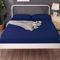 Thumbnail for Ramesses 1000TC Linen Bamboo Fitted Sheet Combo Set Deep Blue Queen