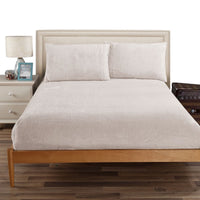 Thumbnail for Ramesses Teddy Fleece Fitted Sheet Combo Set Beige Double