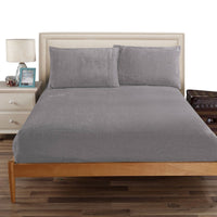 Thumbnail for Ramesses Teddy Fleece Fitted Sheet Combo Set Charcoal Queen