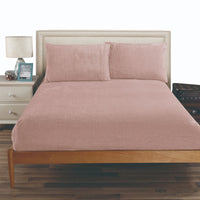 Thumbnail for Ramesses Teddy Fleece Fitted Sheet Combo Set Rose Pink King