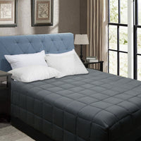 Thumbnail for Shangri La Bamboo Blend Microfiber Box End Quilt Charcoal Single