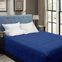 Thumbnail for Shangri La Bamboo Blend Microfiber Box End Quilt Classic Blue Double