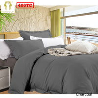 Thumbnail for Ramesses Bamboo Cotton Quilt Cover Set Charcoal King