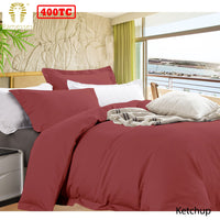 Thumbnail for Ramesses Bamboo Cotton Quilt Cover Set Ketchup Queen