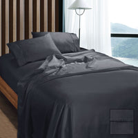 Thumbnail for Ramesses 1100TC Egyptian Cotton Sateen Sheet Set Charcoal Queen
