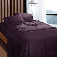 Thumbnail for Ramesses 1100TC Egyptian Cotton Sateen Sheet Set Eggplant King