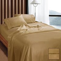 Thumbnail for Ramesses 1100TC Egyptian Cotton Sateen Sheet Set Latte Queen