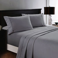 Thumbnail for Deluxe Linen 1200TC Cotton Rich Sheet Set Charcoal King Single