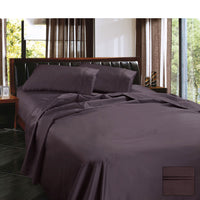 Thumbnail for Ramesses 1450TC Egyptian Cotton Sateen Sheet Set Eggplant King