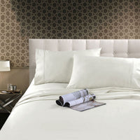 Thumbnail for Kingtex 300TC Cotton Sheet Set White Single