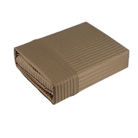 Thumbnail for Ramesses 1000TC American Pima Cotton Narrow Stripe Sheet Set Mocha Queen