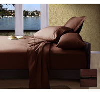 Thumbnail for Ramesses 1000TC American Pima Cotton Plain Design Sheet Set Chocolate Queen