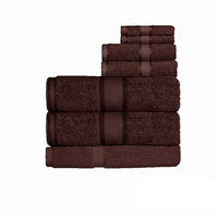 Thumbnail for Kingtex 550gsm Cotton 7 Pce Bath Sheet Set Chocolate