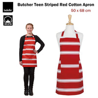 Thumbnail for Ladelle Butcher Cotton Teen Apron Red