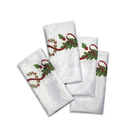 Thumbnail for Set of 4 Ornate Christmas Xmas Festival Jacquard Napkins