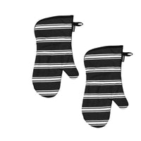 Thumbnail for Ladelle Set of 2 Butcher Stripe Black Oven Mitt