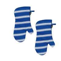 Thumbnail for Ladelle Set of 2 Butcher Stripe Cobalt Blue Oven Mitt