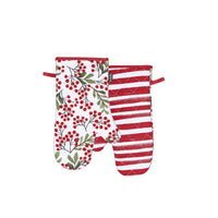 Thumbnail for Ladelle Berry Berry Christmas Set of 2 Oven Mitts 18 x 33 cm