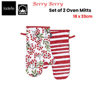 Thumbnail for Ladelle Berry Berry Christmas Set of 2 Oven Mitts 18 x 33 cm