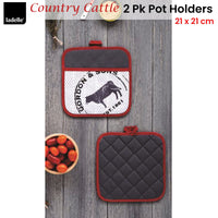 Thumbnail for Ladelle Country Cattle Set of 2 Pot Holders 21 x 21 cm