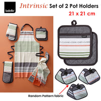 Thumbnail for Ladelle Intrinsic Grey Set of 2 Pot Holders 21 x 21 cm