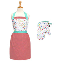 Thumbnail for Ladelle Set of 2 Merry And Bright Christmas Oven Mitt & Apron Kitchen Set