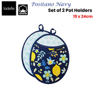 Thumbnail for Ladelle Positano Navy Set of 2 Pot Holders 19 x 24 cm