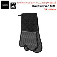 Thumbnail for Ladelle Professional Series Stripe Black Double Oven Mitt 20 x 94 cm