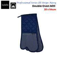 Thumbnail for Ladelle Professional Series Stripe Navy Double Oven Mitt 20 x 94 cm