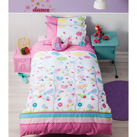 Thumbnail for Cubby House Reversible Birdie Tree Quilt Cover Set Single