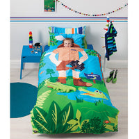 Thumbnail for Cubby House Reversible Croc Hunter Quilt Cover Set Single