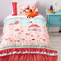 Thumbnail for Cubby House Reversible Storybook Quilt Cover Set Single