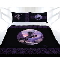 Thumbnail for Anne Stokes Black Unicorn Quilt Cover Set Single