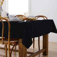 Thumbnail for Ladelle Base Black Linen Look 100% Cotton Tablecloth 150 x 225 cm