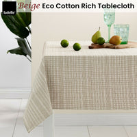 Thumbnail for Ladelle Beige Eco Cotton Rich Tablecloth 150 x 225 cm