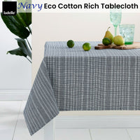 Thumbnail for Ladelle Navy Eco Cotton Rich Tablecloth 150 x 225 cm
