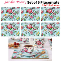 Thumbnail for Set of 6 Jardin Peony Table Placemats 29x21x0.4 cm