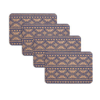 Thumbnail for Ladelle Set of 4 Oasis Tribal Navy Cork Placemats